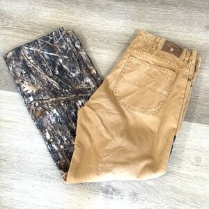True Timber Tan Camo Brush Briar Hunting Work Canvas Regular Fit Pants Men 40x32
